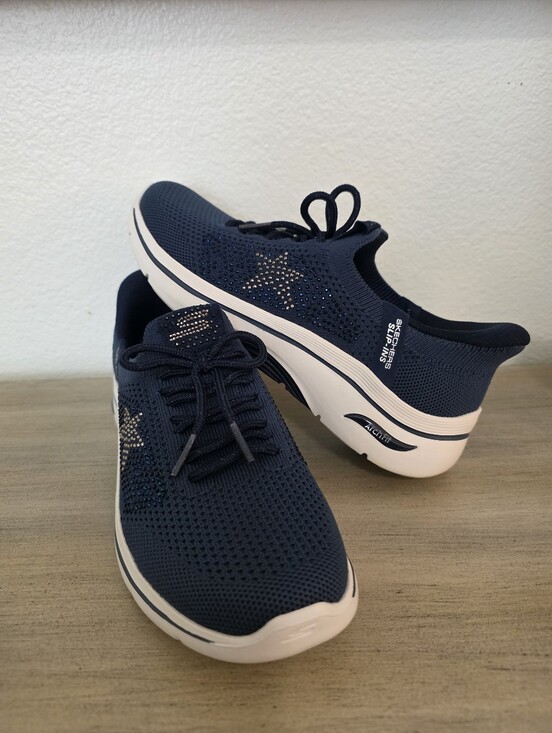Skechers Shoes - Skechers Navy Slip-On Memory Foam Walking Shoes 6 NEW